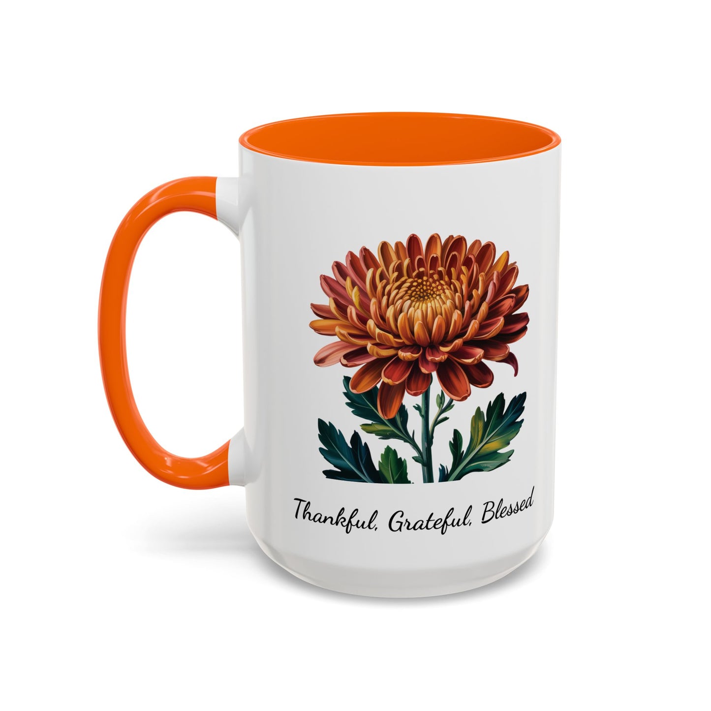 Accented Coffee Mug - Thankful, Grateful, Blessed