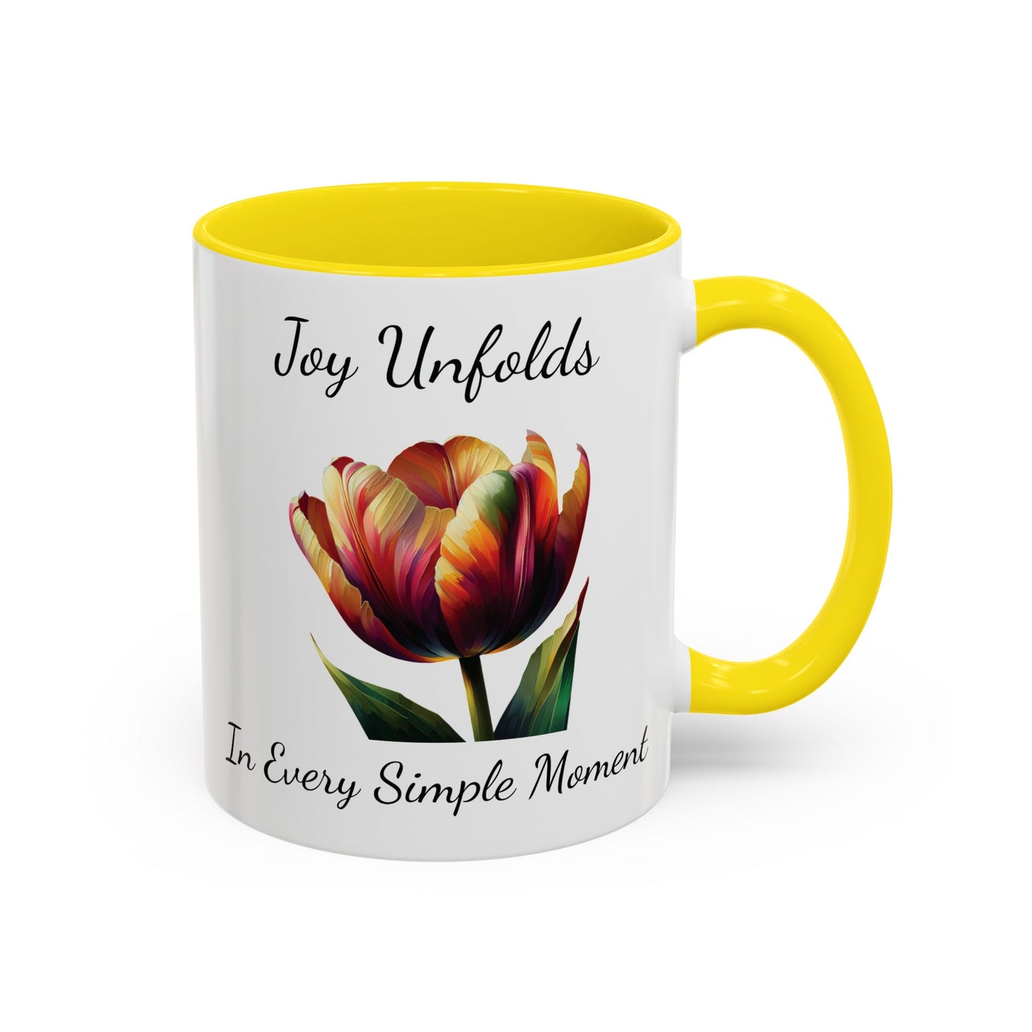 Accented Coffee Mug - Joy Unfolds In Every Simple Moment