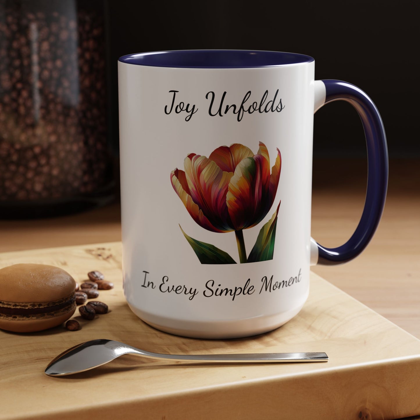Accented Coffee Mug - Joy Unfolds In Every Simple Moment