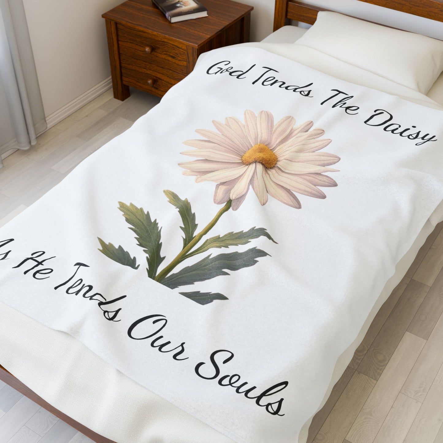 Daisy Velveteen Plush Blanket