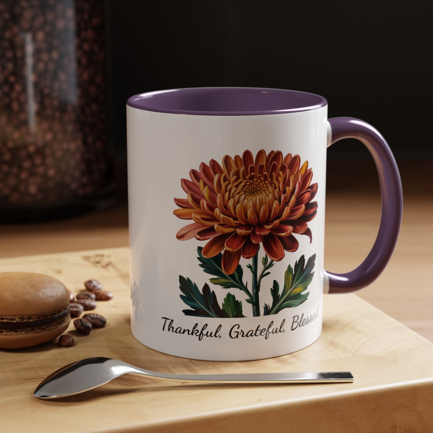 Accented Coffee Mug - Thankful, Grateful, Blessed