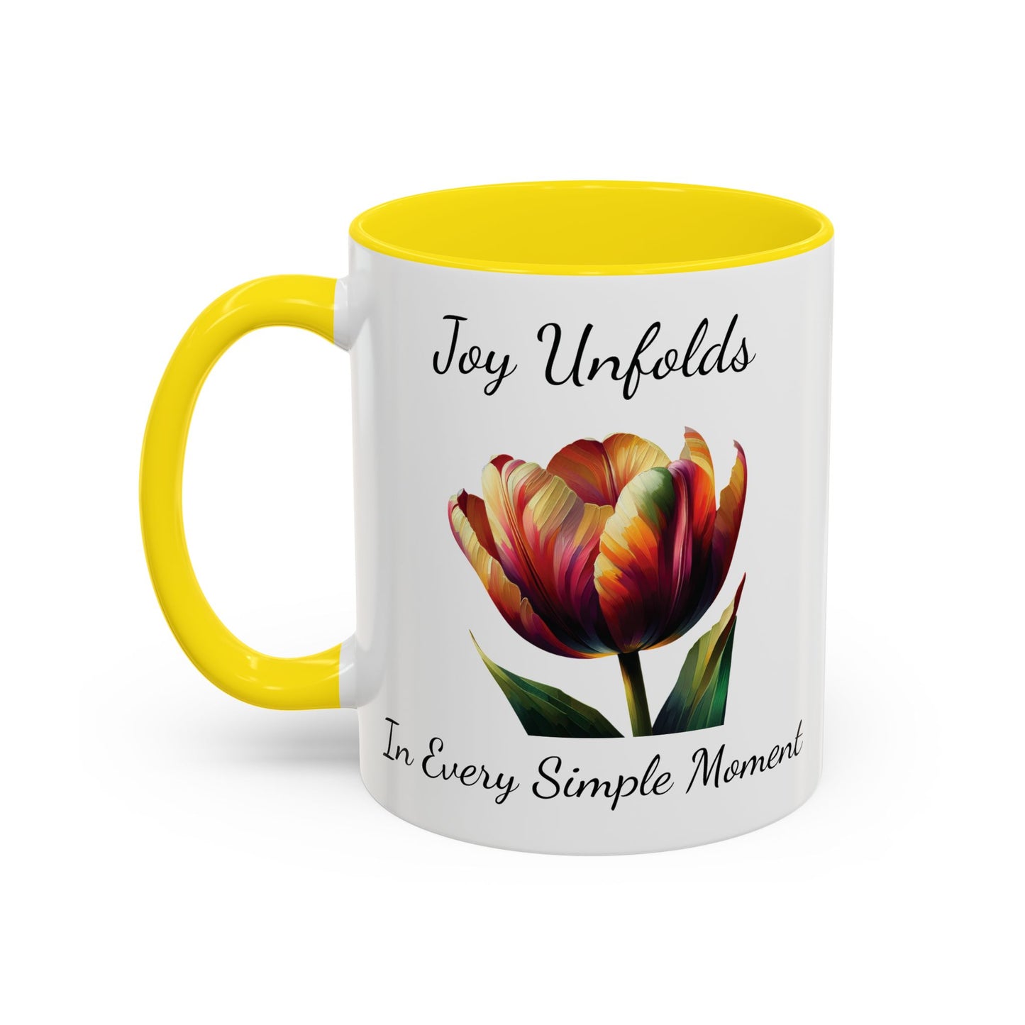 Accented Coffee Mug - Joy Unfolds In Every Simple Moment