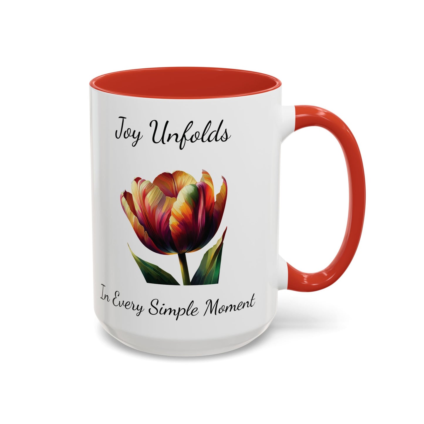 Accented Coffee Mug - Joy Unfolds In Every Simple Moment