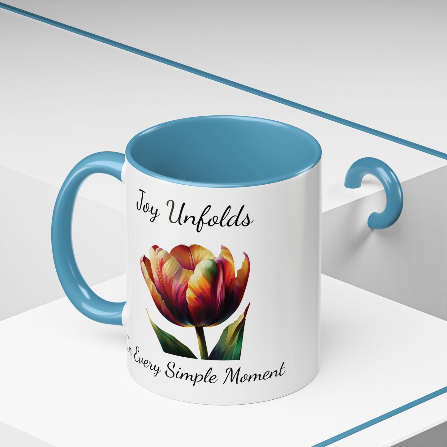 Accented Coffee Mug - Joy Unfolds In Every Simple Moment