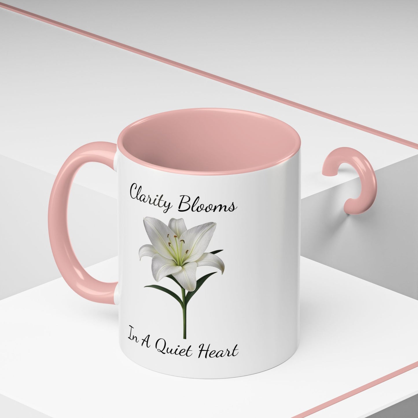 Accented Coffee Mug - Clarity Blooms In A Quiet Heart Lily