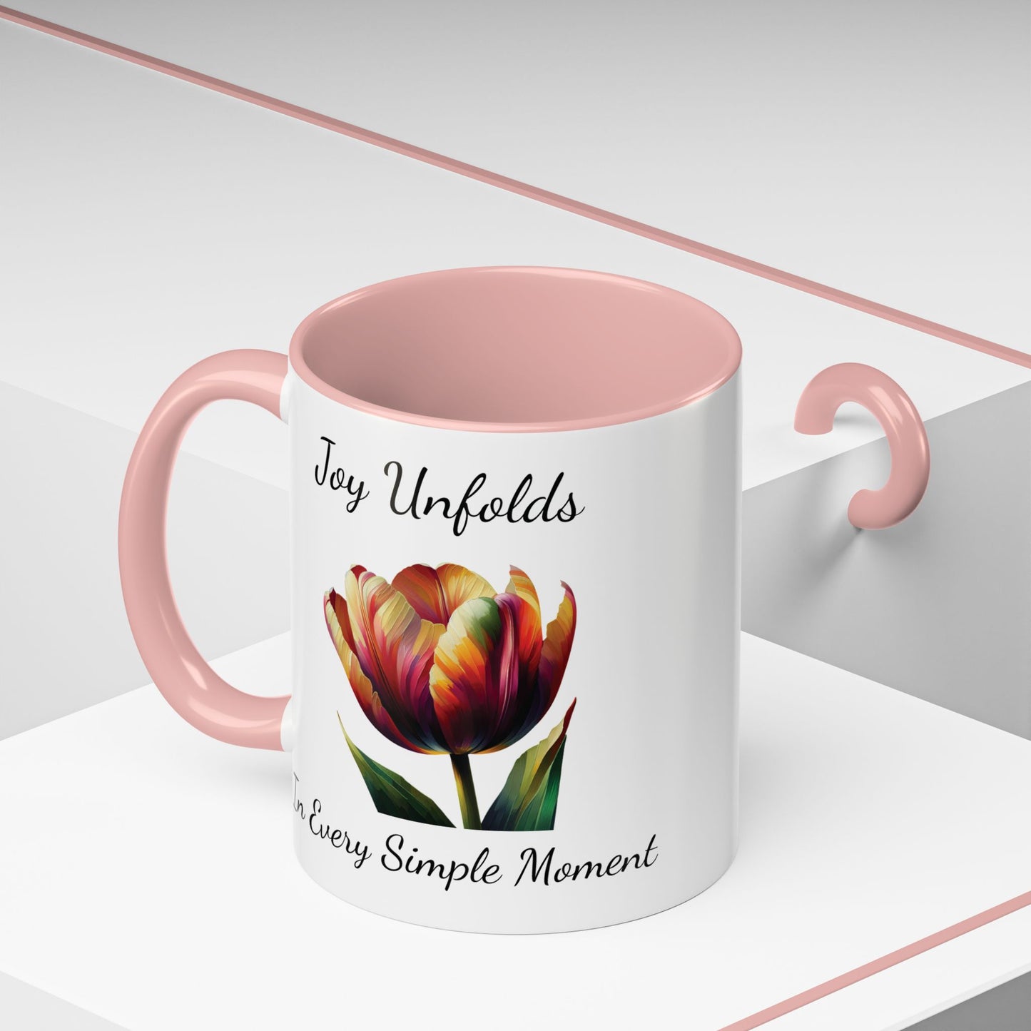 Accented Coffee Mug - Joy Unfolds In Every Simple Moment