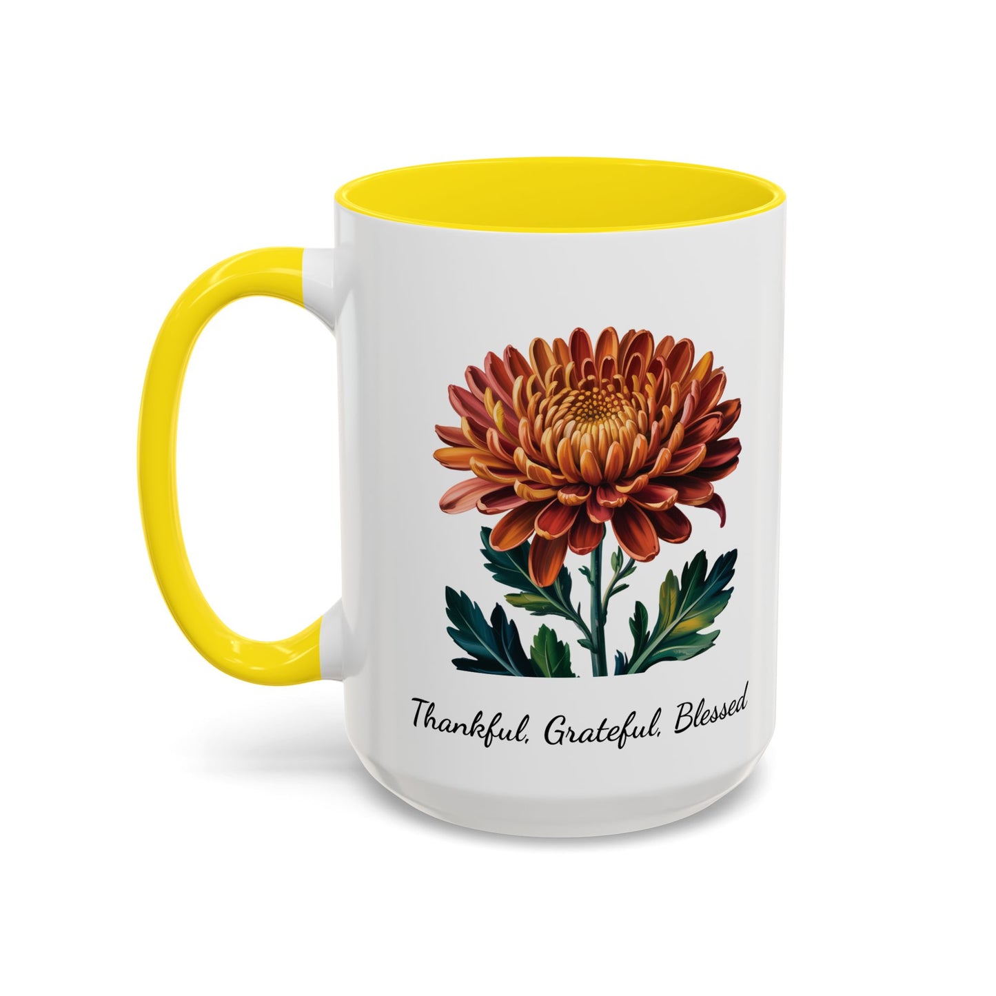 Accented Coffee Mug - Thankful, Grateful, Blessed