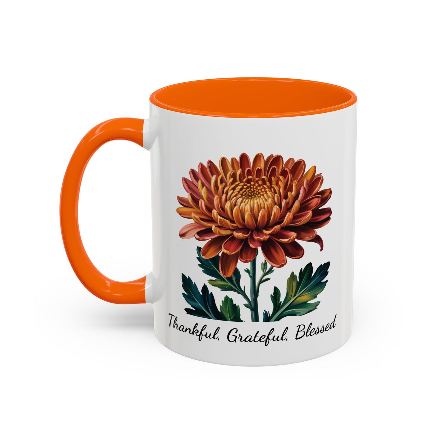 Accented Coffee Mug - Thankful, Grateful, Blessed
