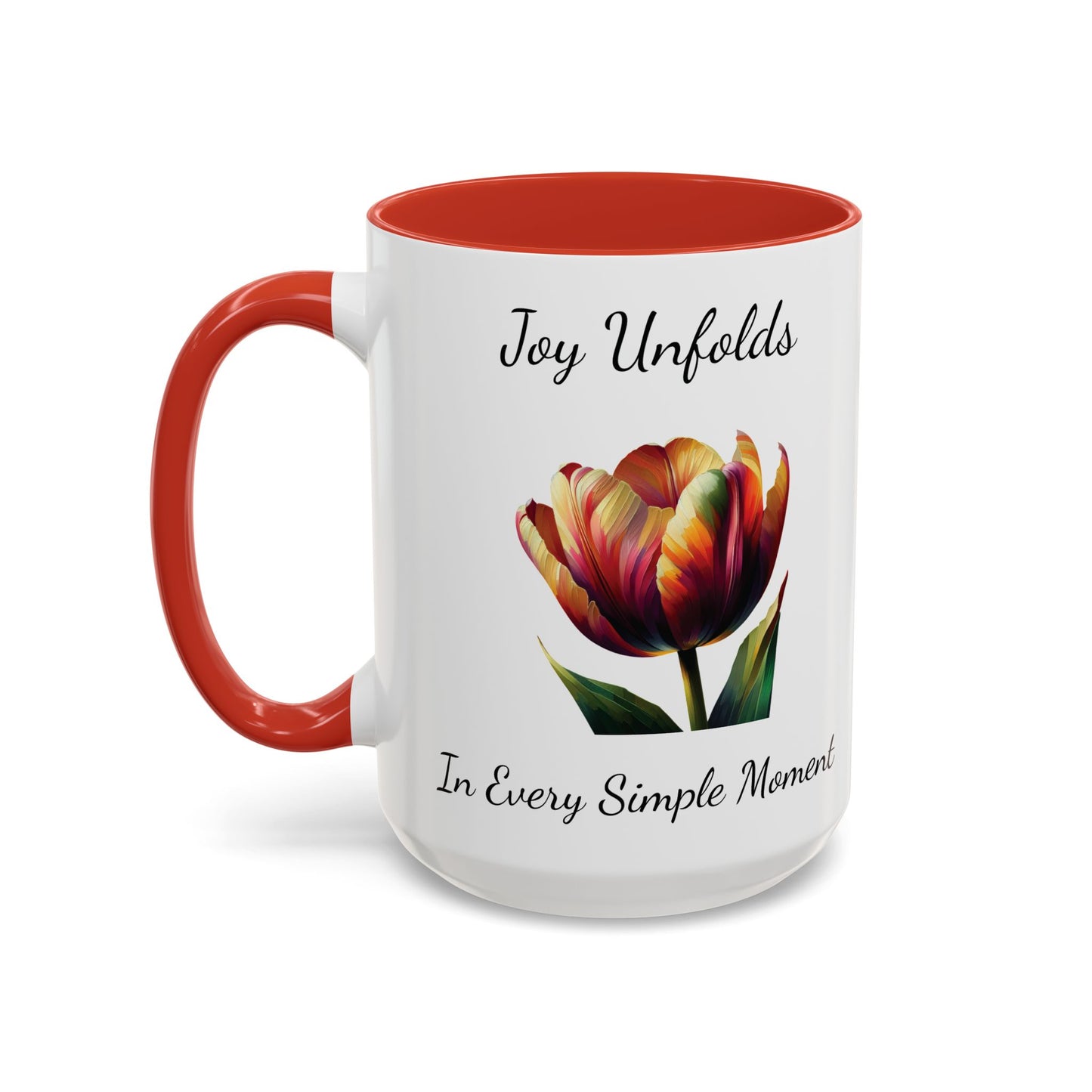 Accented Coffee Mug - Joy Unfolds In Every Simple Moment