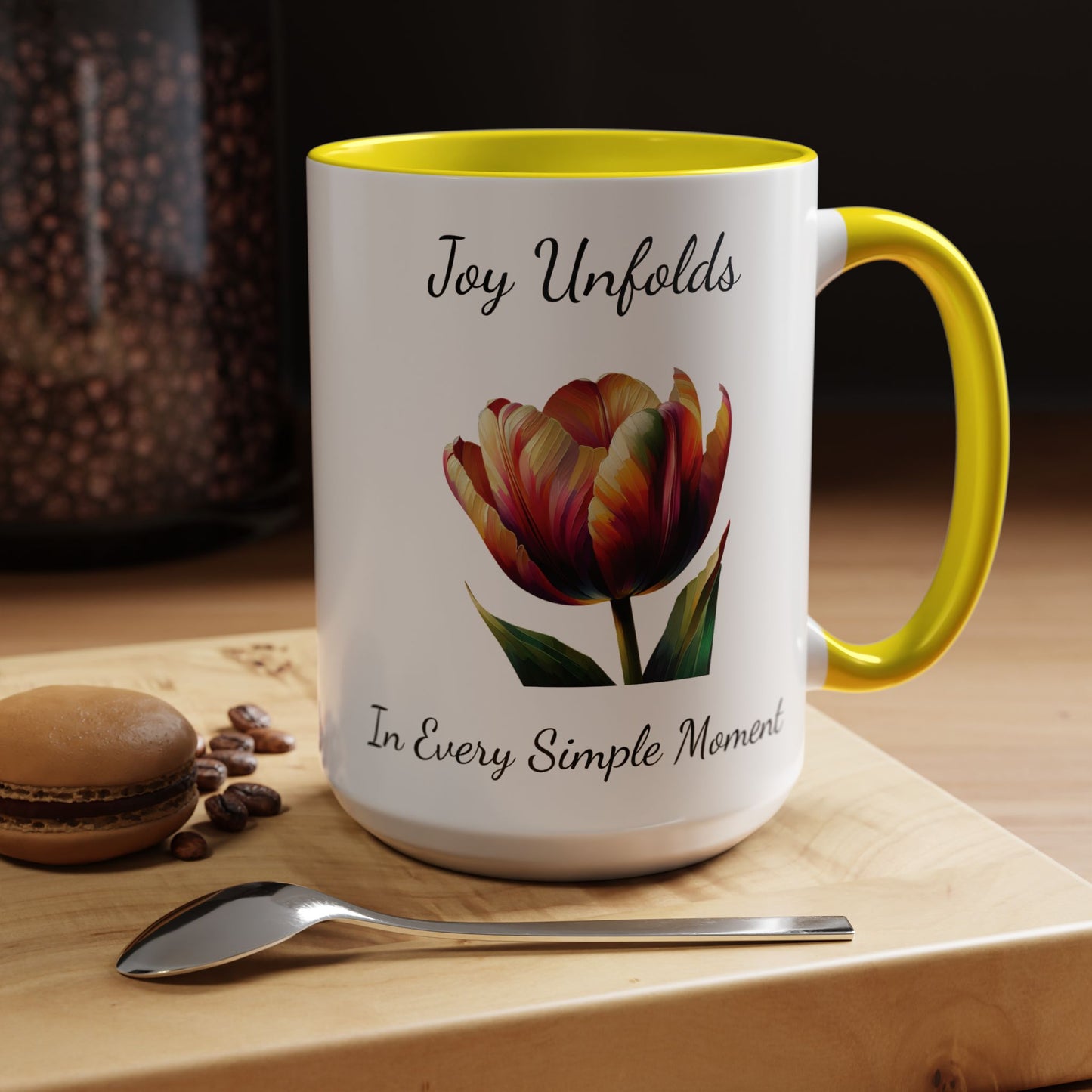 Accented Coffee Mug - Joy Unfolds In Every Simple Moment