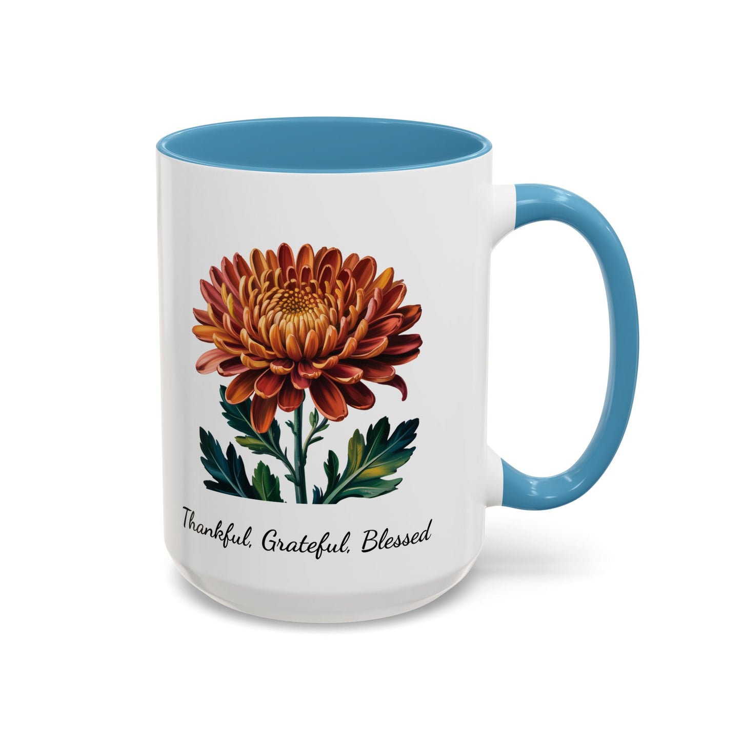 Accented Coffee Mug - Thankful, Grateful, Blessed