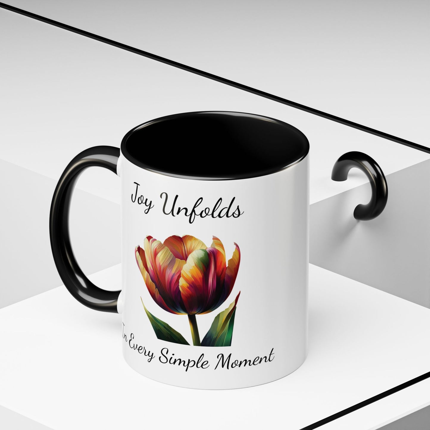 Accented Coffee Mug - Joy Unfolds In Every Simple Moment