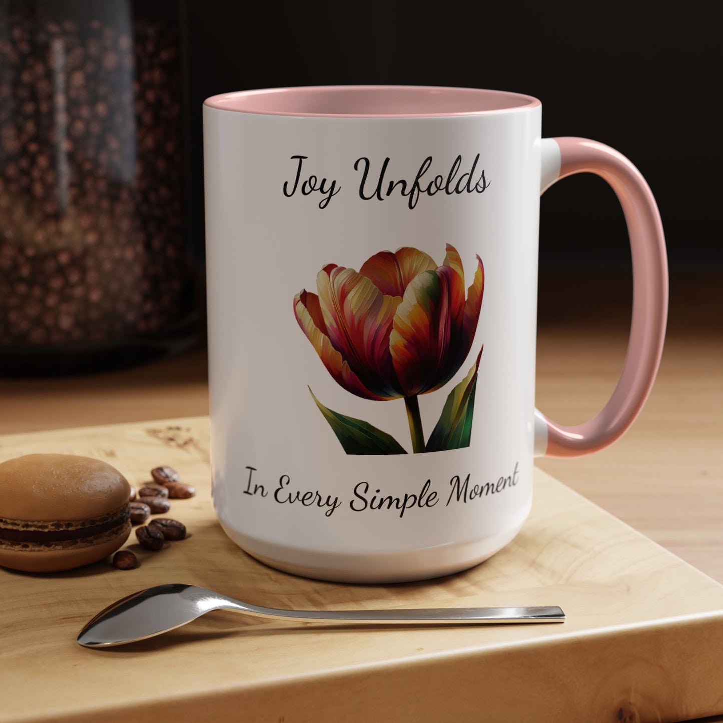 Accented Coffee Mug - Joy Unfolds In Every Simple Moment