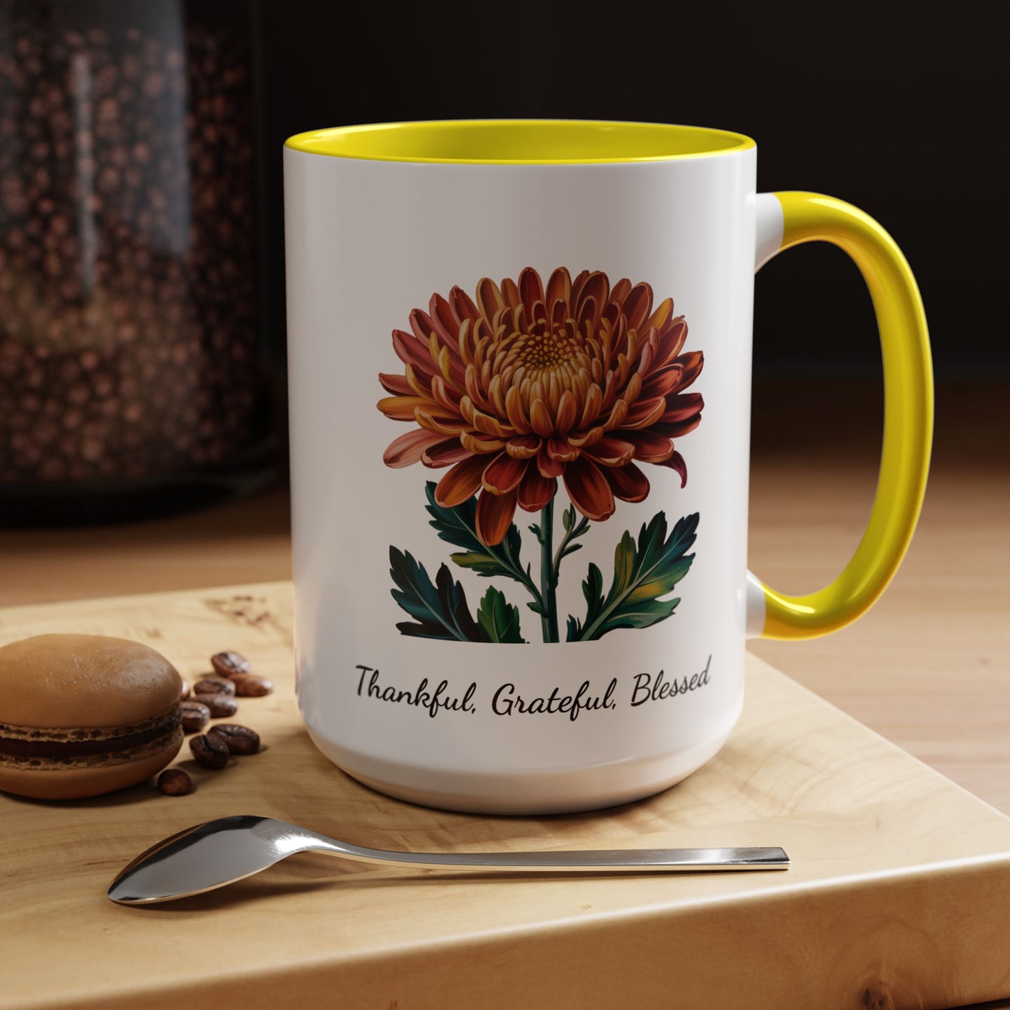 Accented Coffee Mug - Thankful, Grateful, Blessed