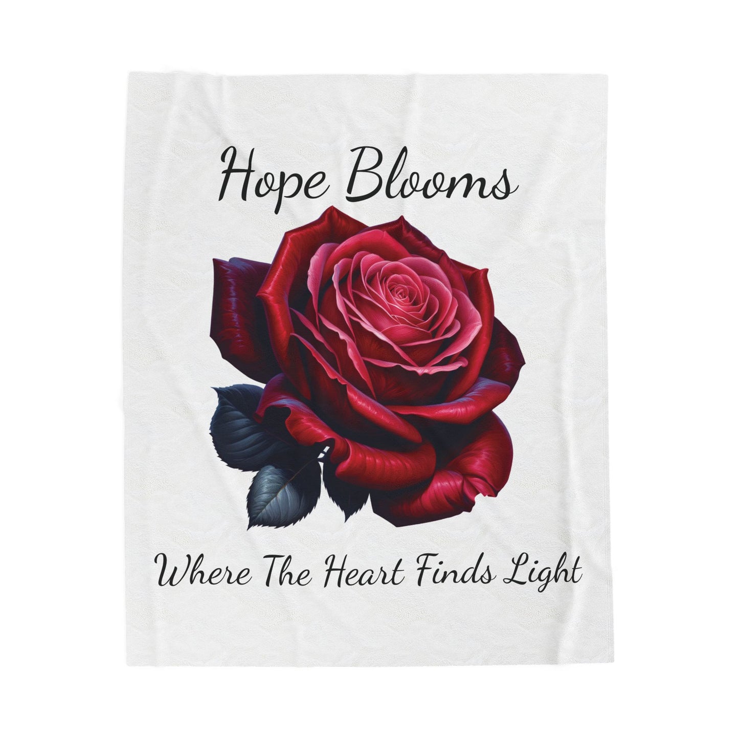 Hope Blooms Velveteen Plush Blanket
