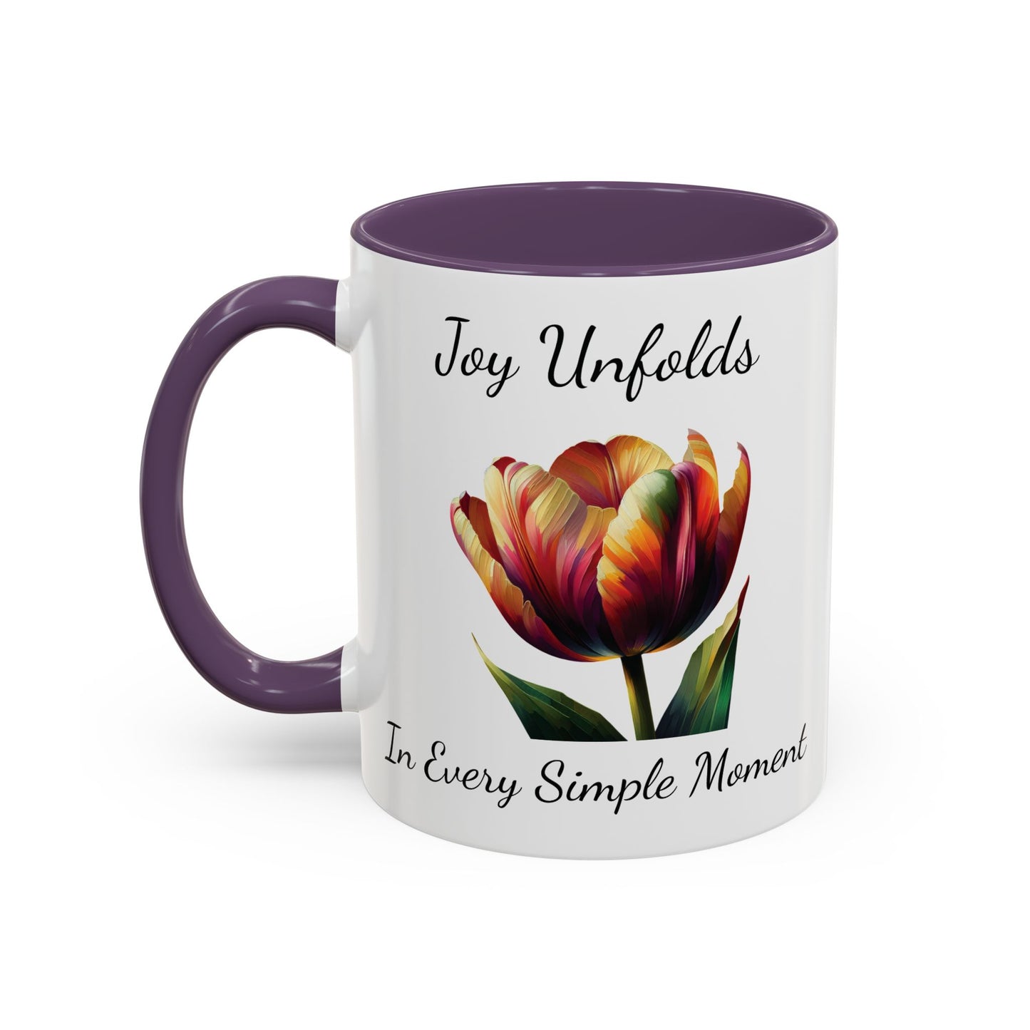 Accented Coffee Mug - Joy Unfolds In Every Simple Moment