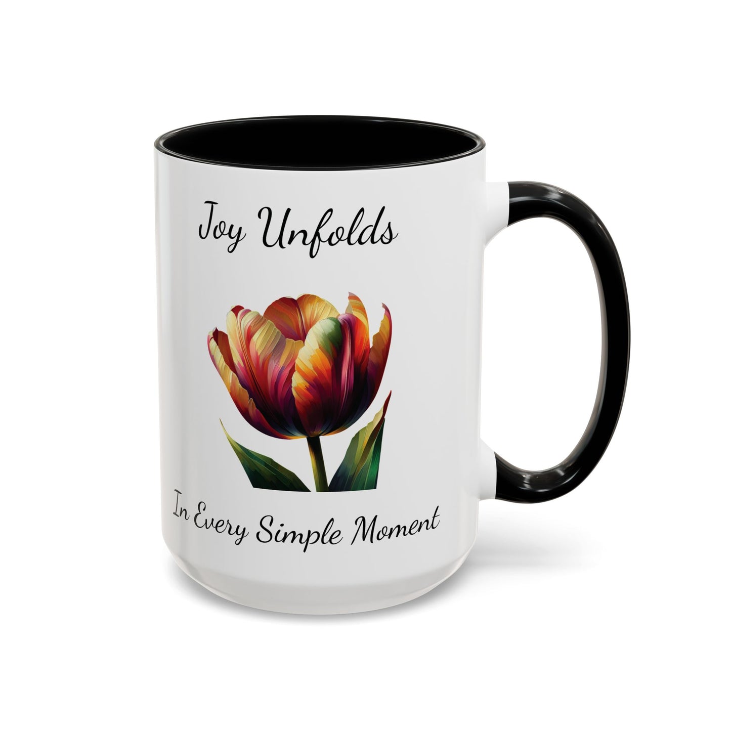 Accented Coffee Mug - Joy Unfolds In Every Simple Moment
