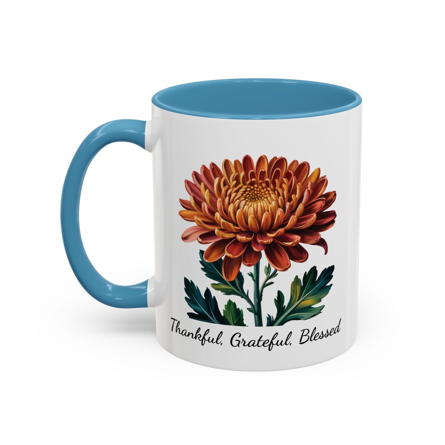 Accented Coffee Mug - Thankful, Grateful, Blessed
