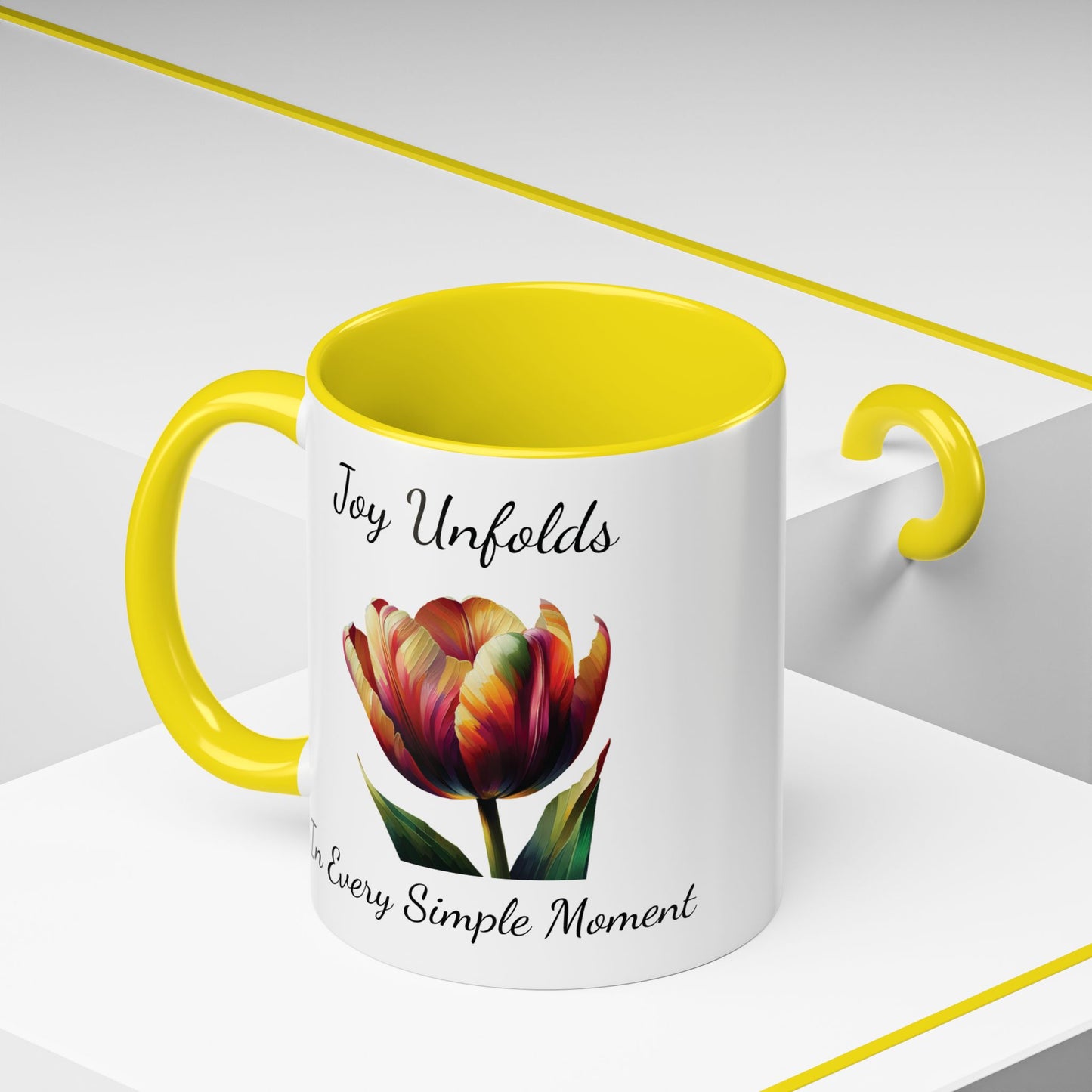 Accented Coffee Mug - Joy Unfolds In Every Simple Moment