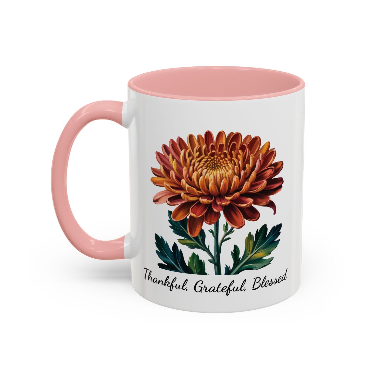 Accented Coffee Mug - Thankful, Grateful, Blessed