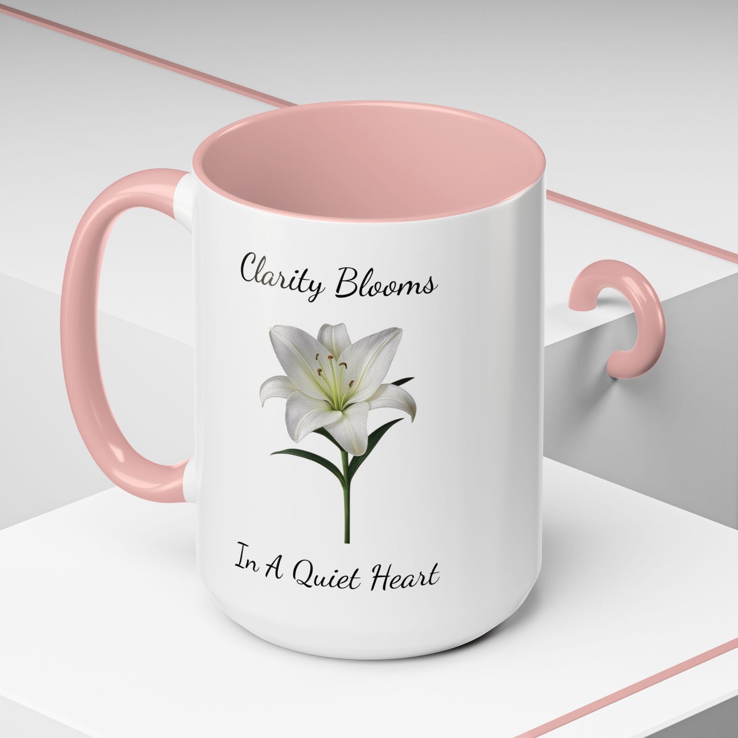 Accented Coffee Mug - Clarity Blooms In A Quiet Heart Lily
