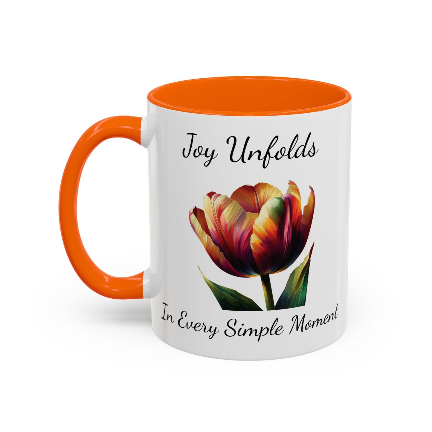 Accented Coffee Mug - Joy Unfolds In Every Simple Moment