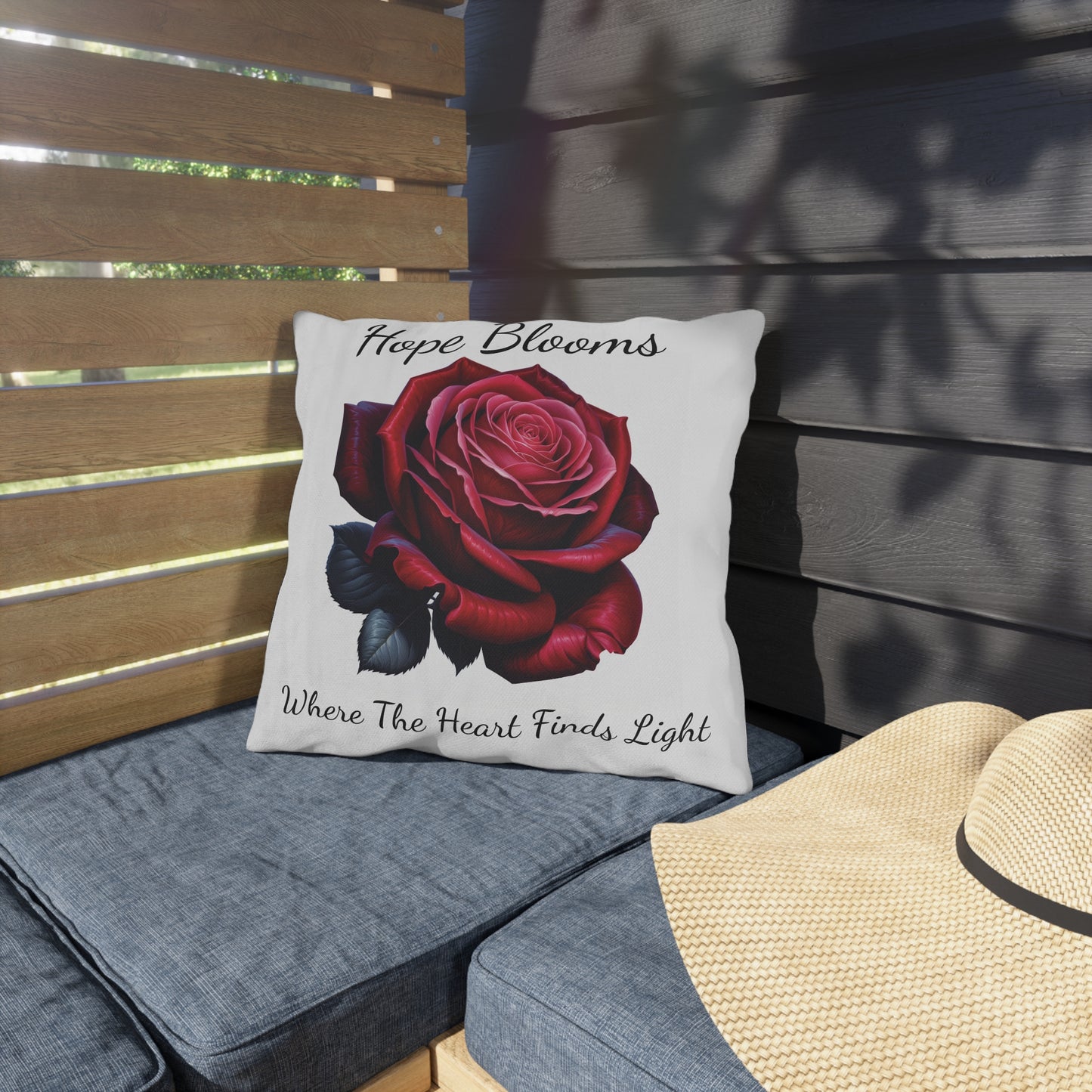 Pillow - Hope Blooms Where The Heart Finds Light Rose