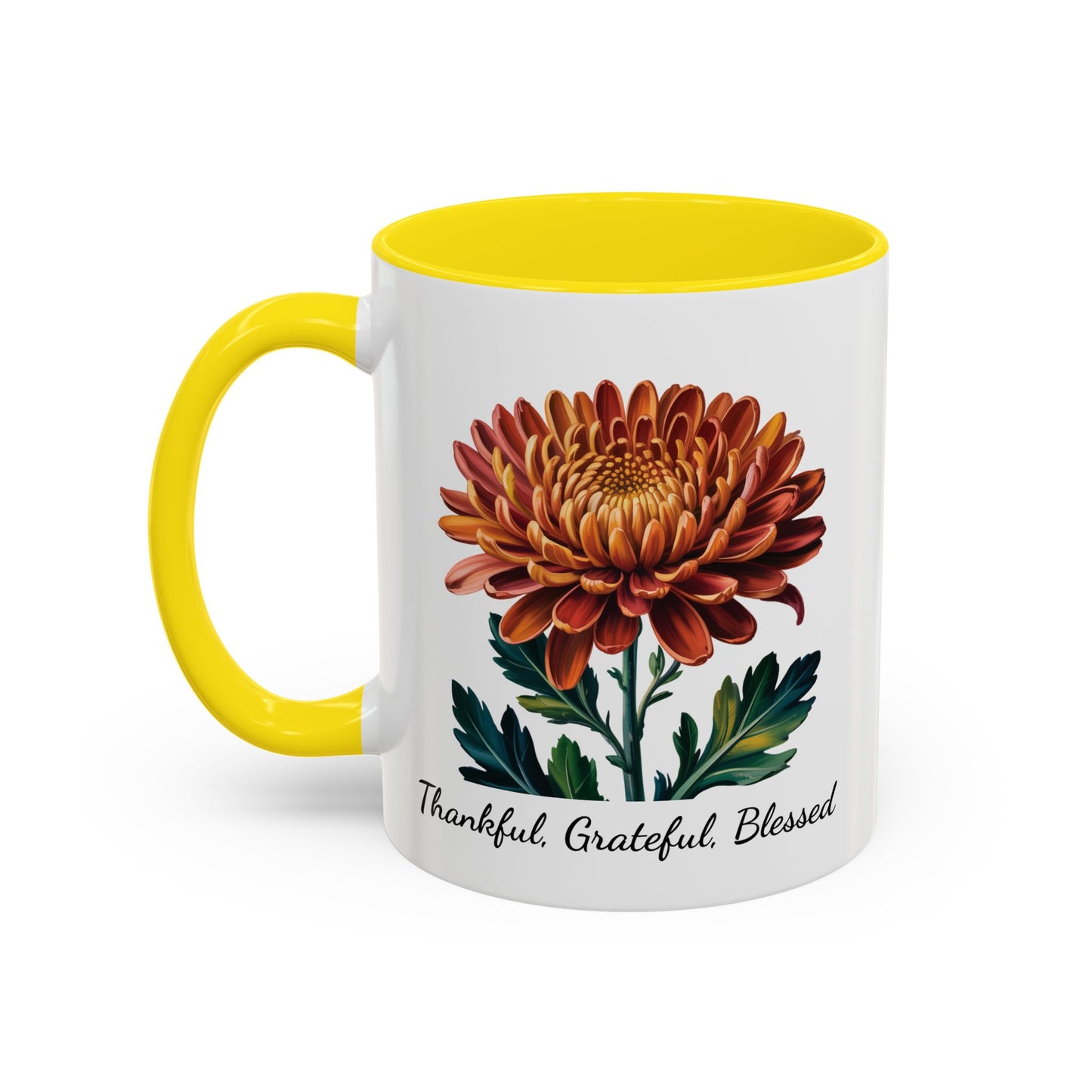 Accented Coffee Mug - Thankful, Grateful, Blessed