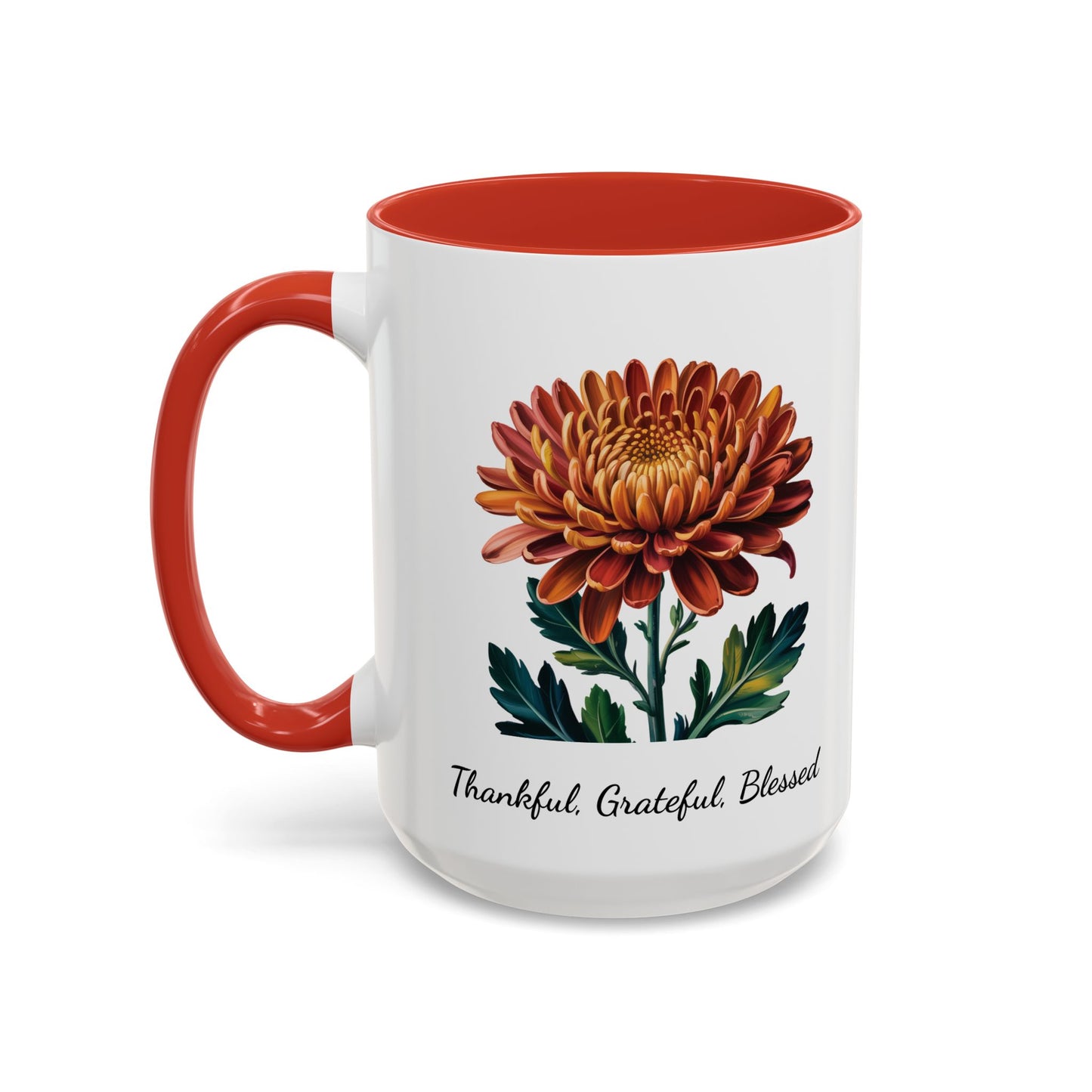 Accented Coffee Mug - Thankful, Grateful, Blessed