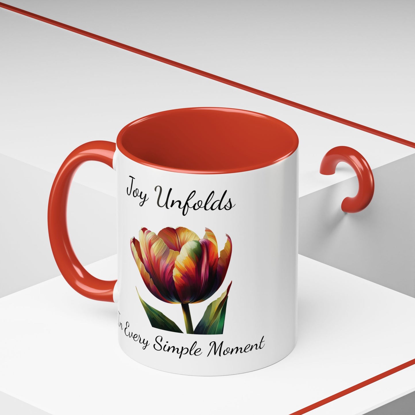 Accented Coffee Mug - Joy Unfolds In Every Simple Moment