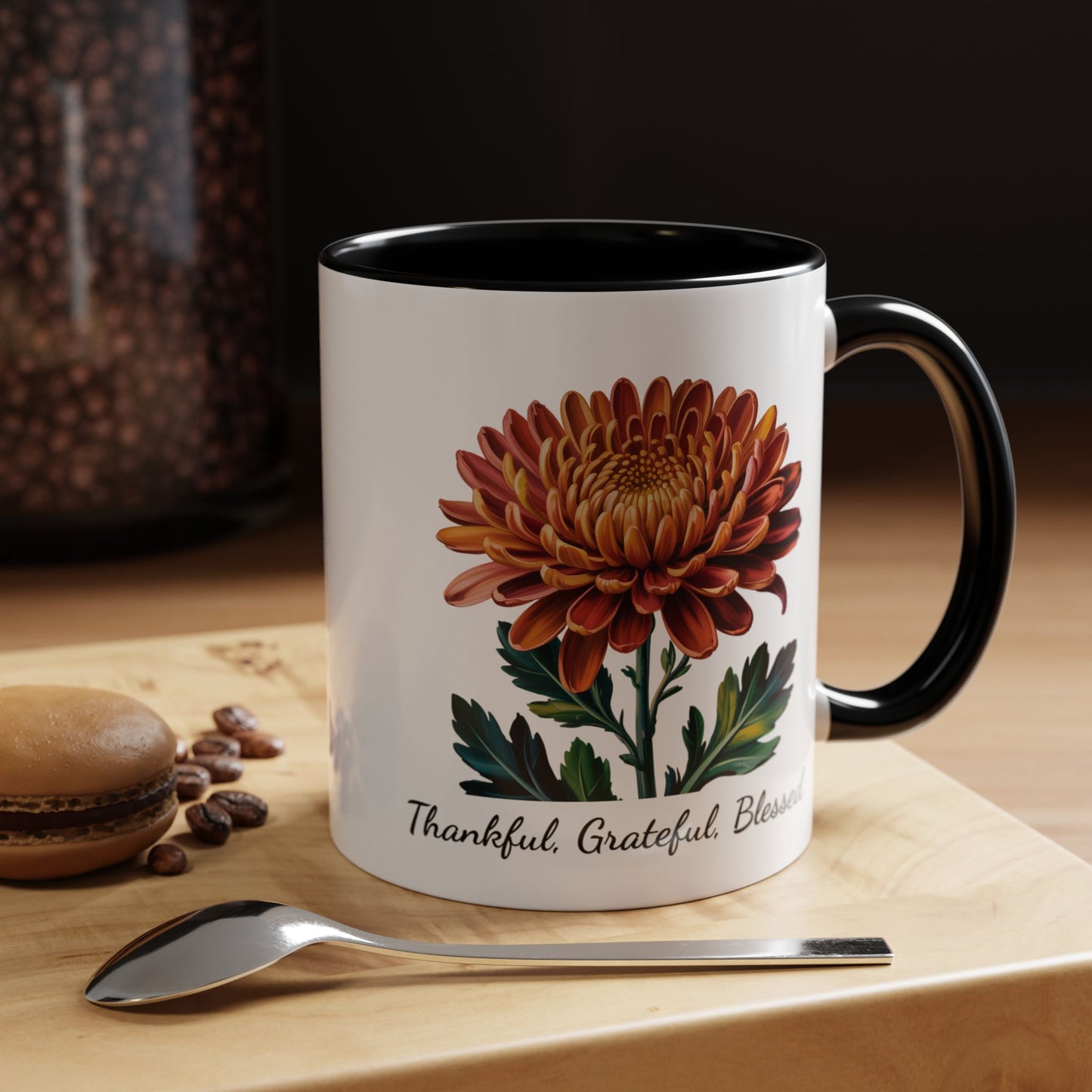 Accented Coffee Mug - Thankful, Grateful, Blessed