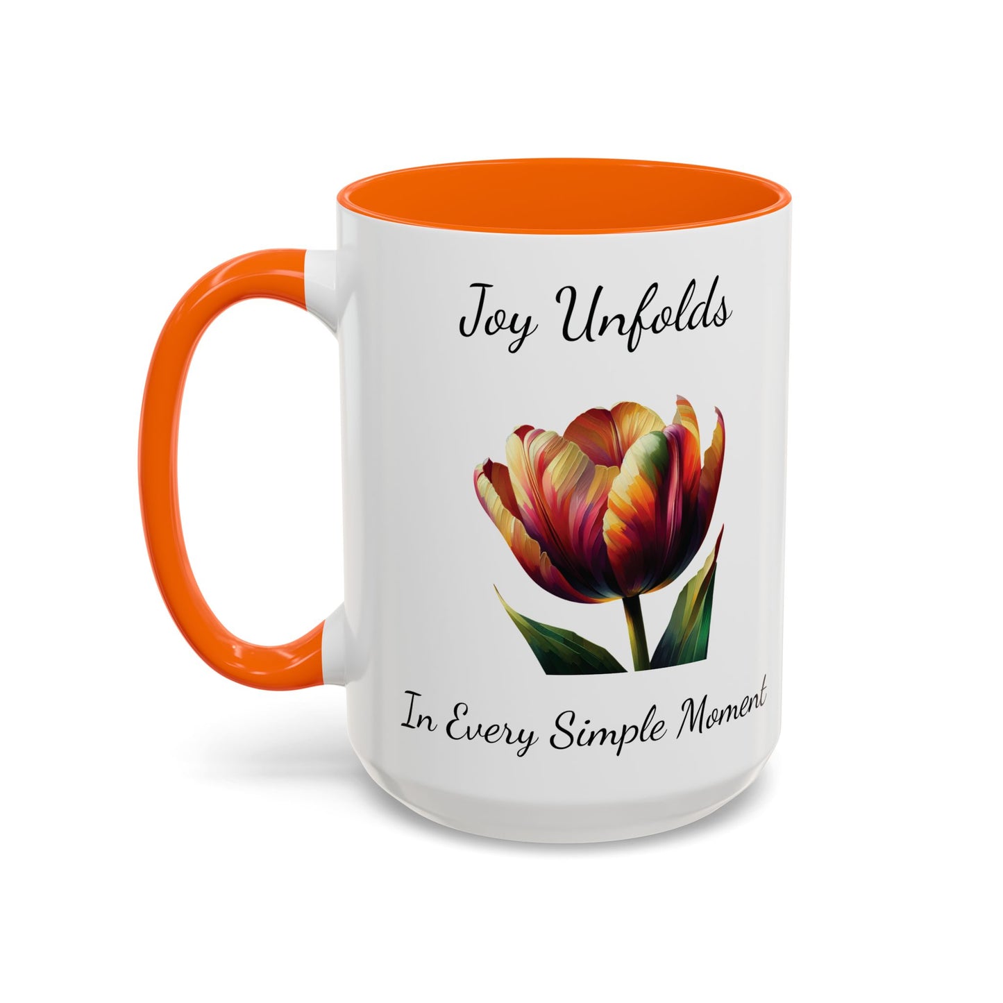 Accented Coffee Mug - Joy Unfolds In Every Simple Moment