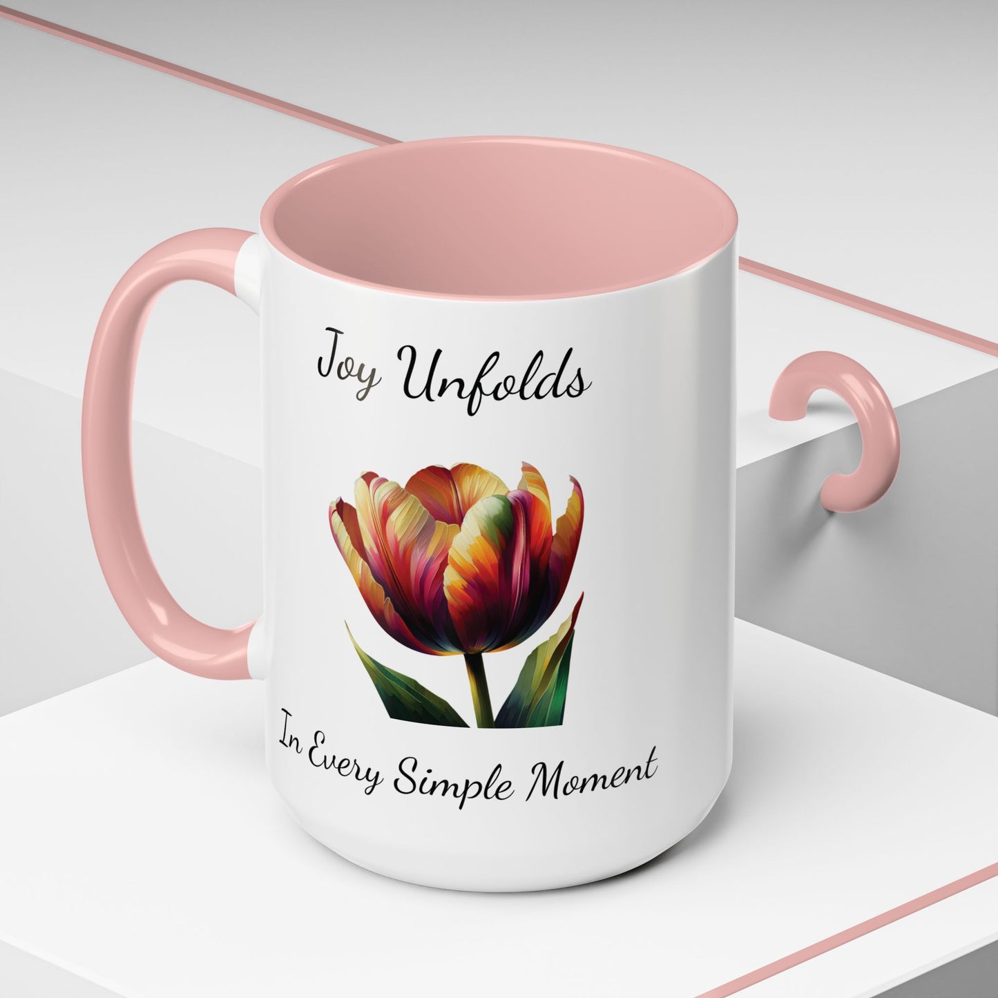 Accented Coffee Mug - Joy Unfolds In Every Simple Moment
