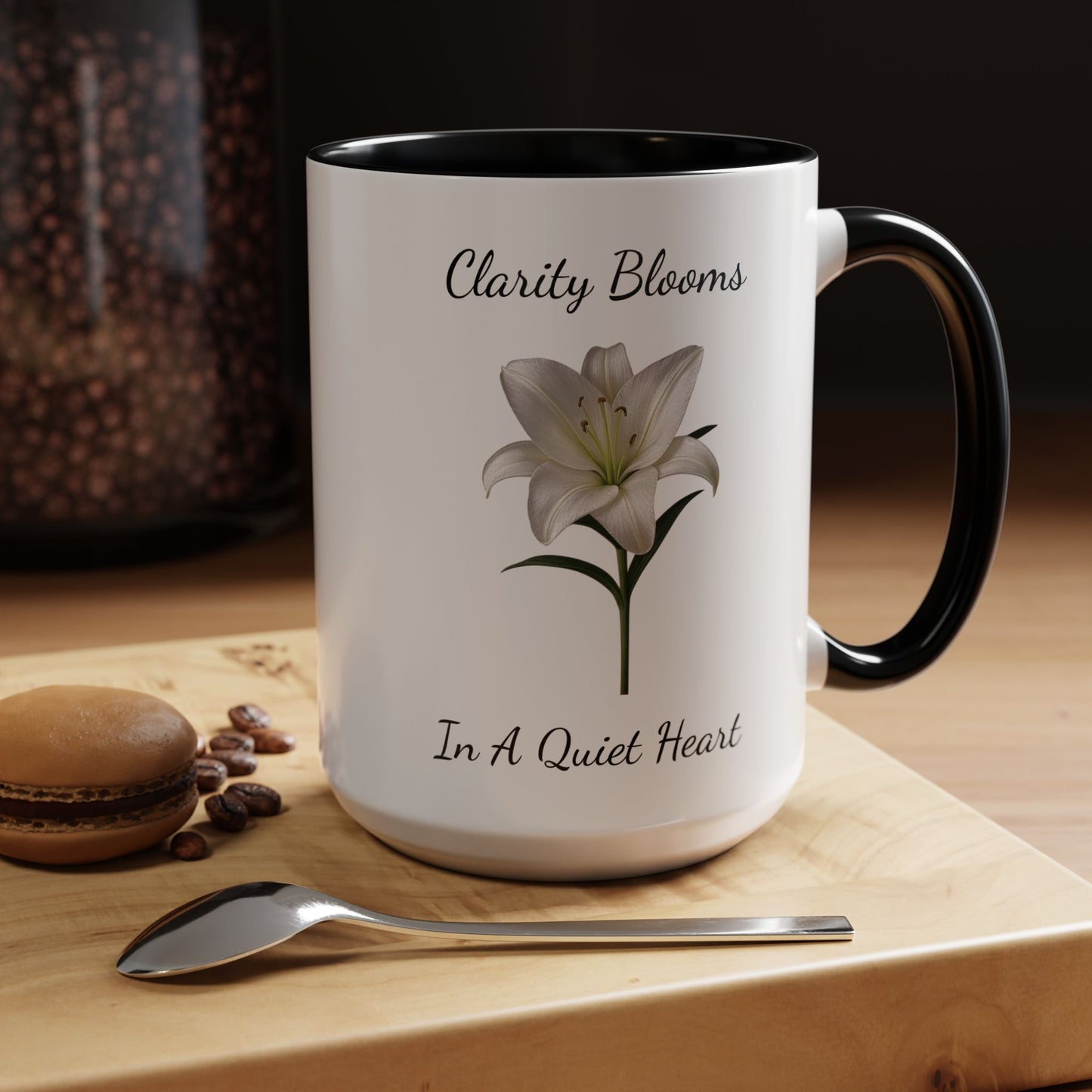 Accented Coffee Mug - Clarity Blooms In A Quiet Heart Lily