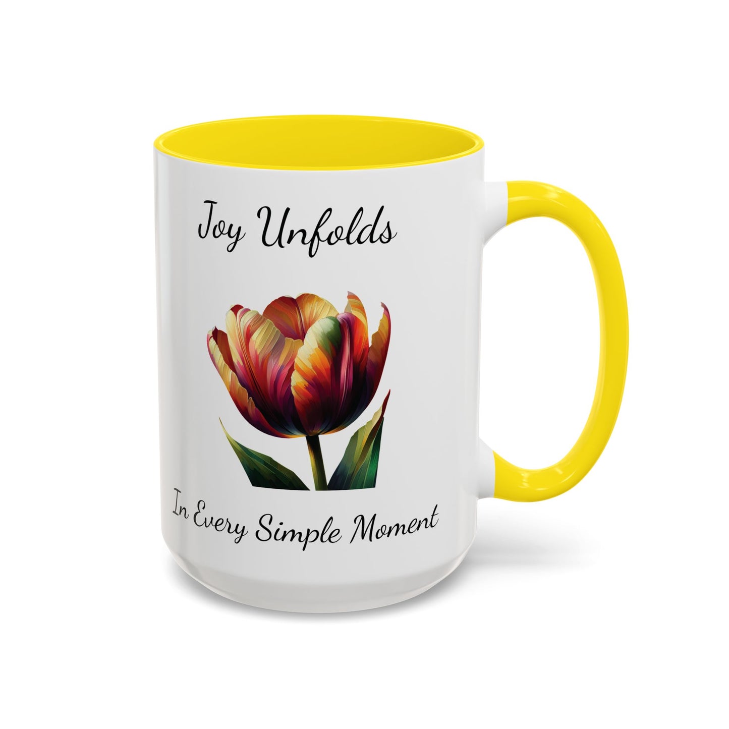 Accented Coffee Mug - Joy Unfolds In Every Simple Moment