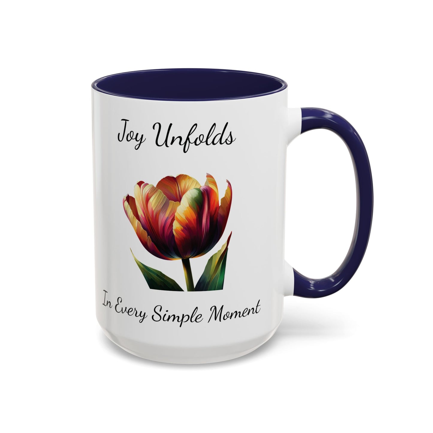 Accented Coffee Mug - Joy Unfolds In Every Simple Moment