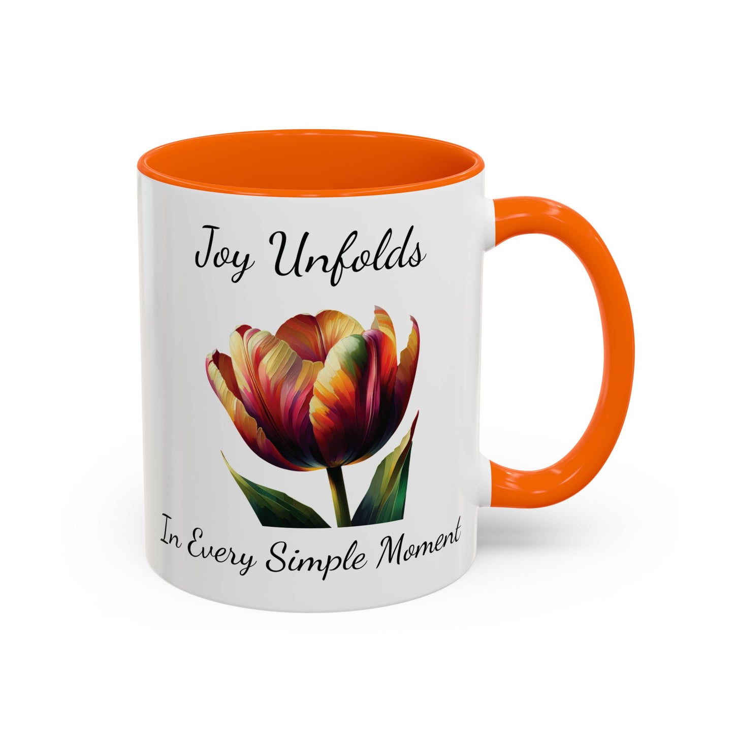 Accented Coffee Mug - Joy Unfolds In Every Simple Moment