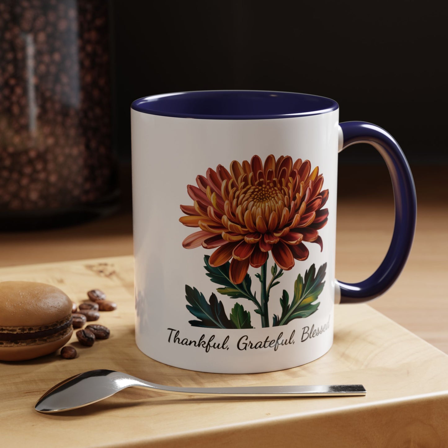 Accented Coffee Mug - Thankful, Grateful, Blessed