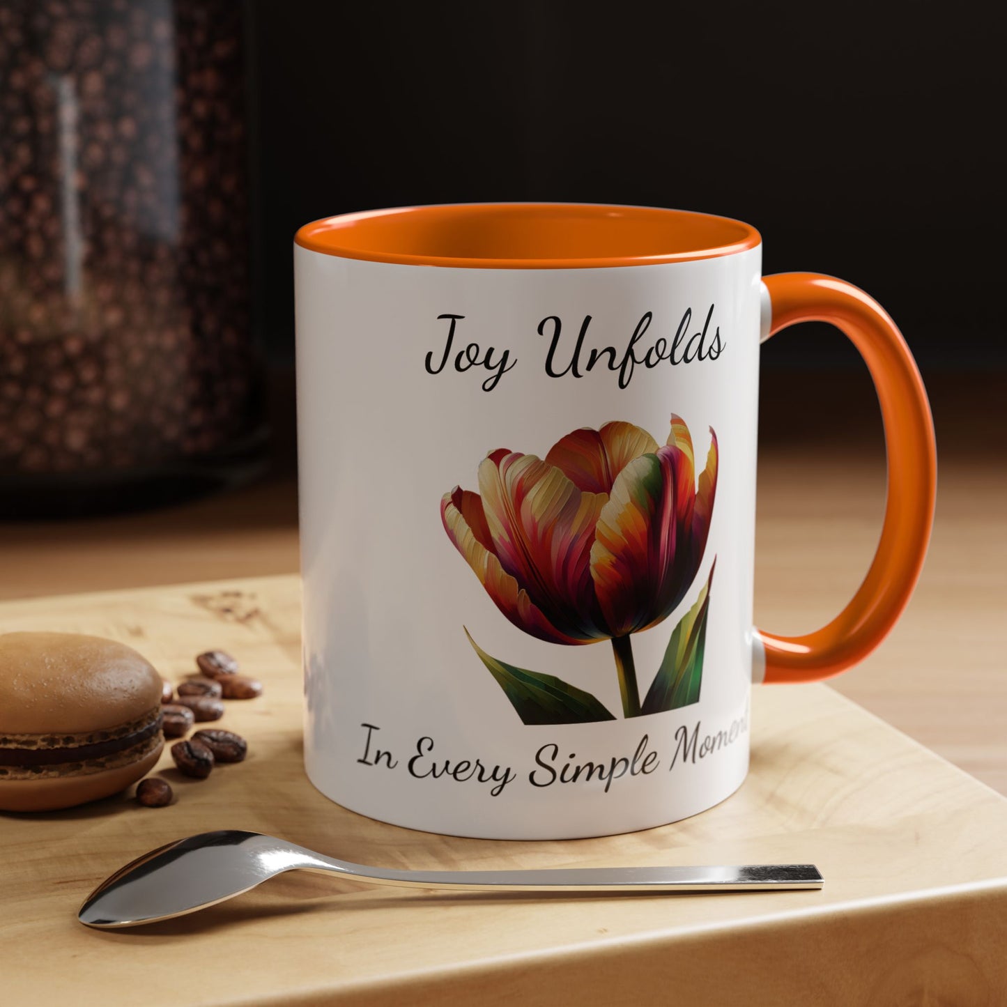 Accented Coffee Mug - Joy Unfolds In Every Simple Moment