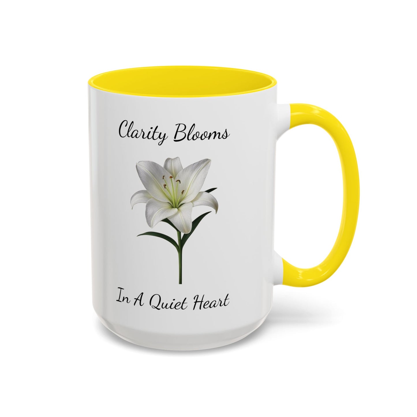 Accented Coffee Mug - Clarity Blooms In A Quiet Heart Lily