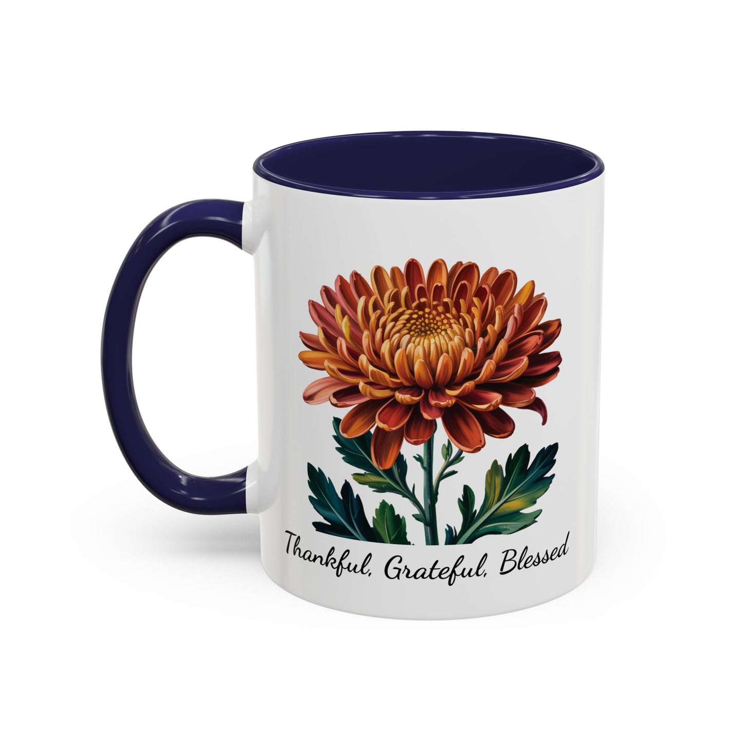 Accented Coffee Mug - Thankful, Grateful, Blessed