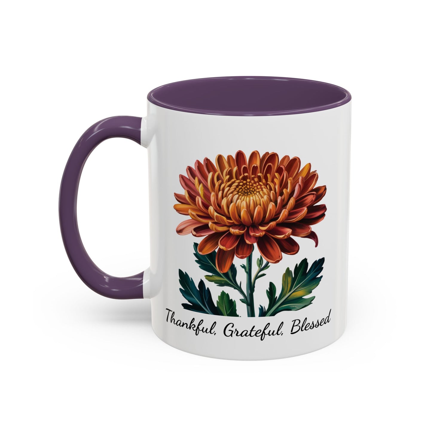 Accented Coffee Mug - Thankful, Grateful, Blessed