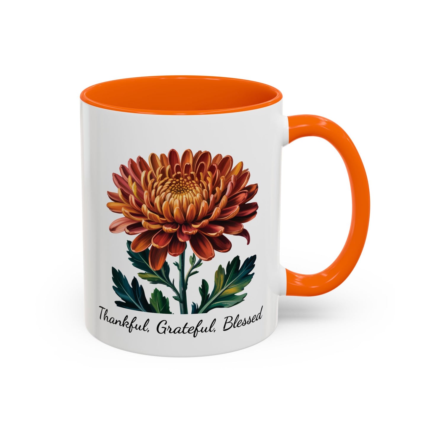 Accented Coffee Mug - Thankful, Grateful, Blessed