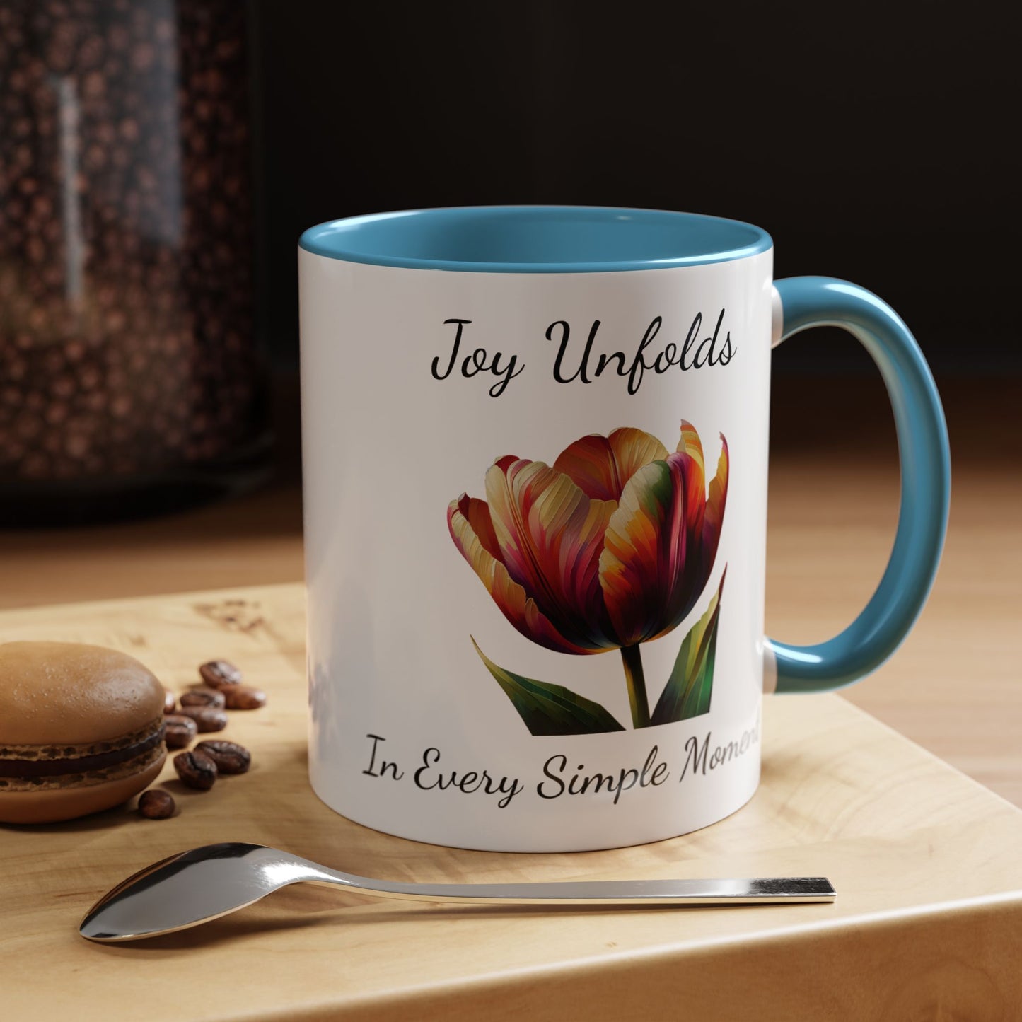 Accented Coffee Mug - Joy Unfolds In Every Simple Moment