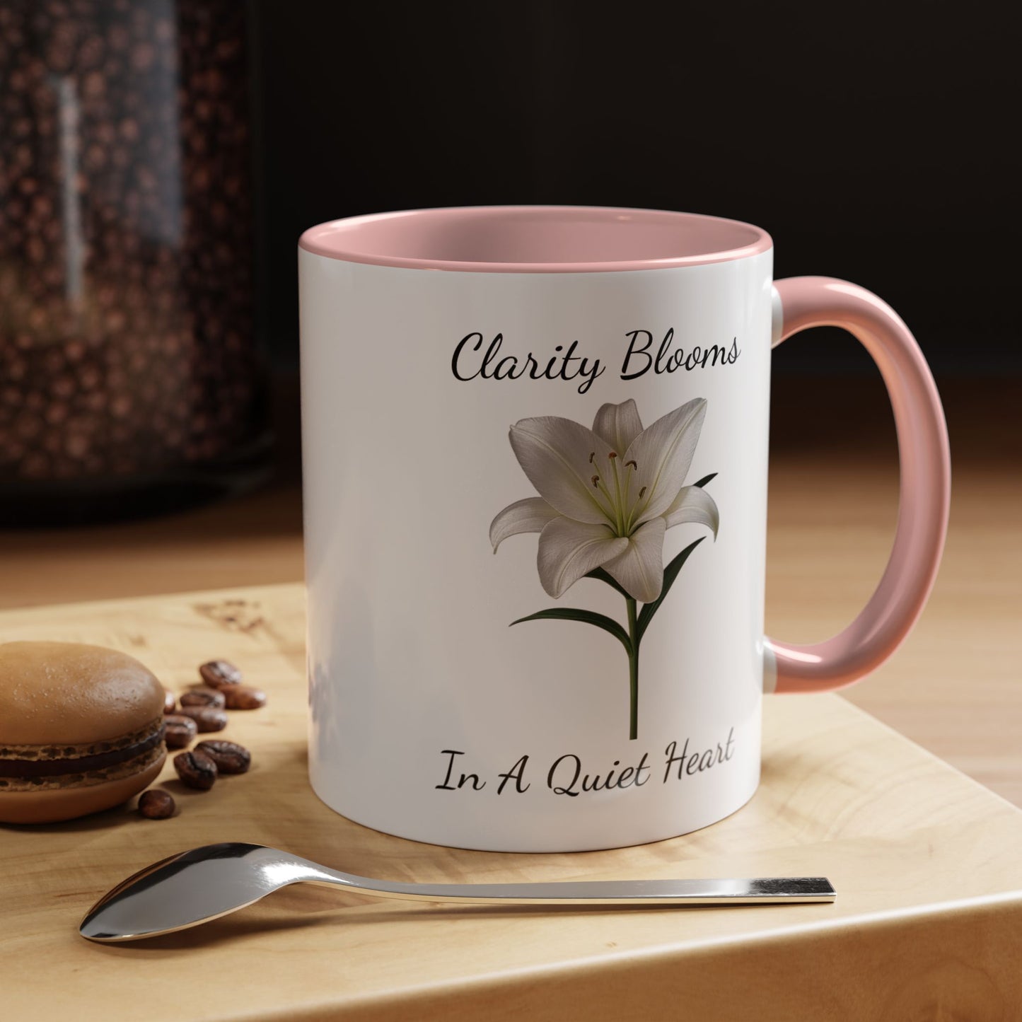 Accented Coffee Mug - Clarity Blooms In A Quiet Heart Lily