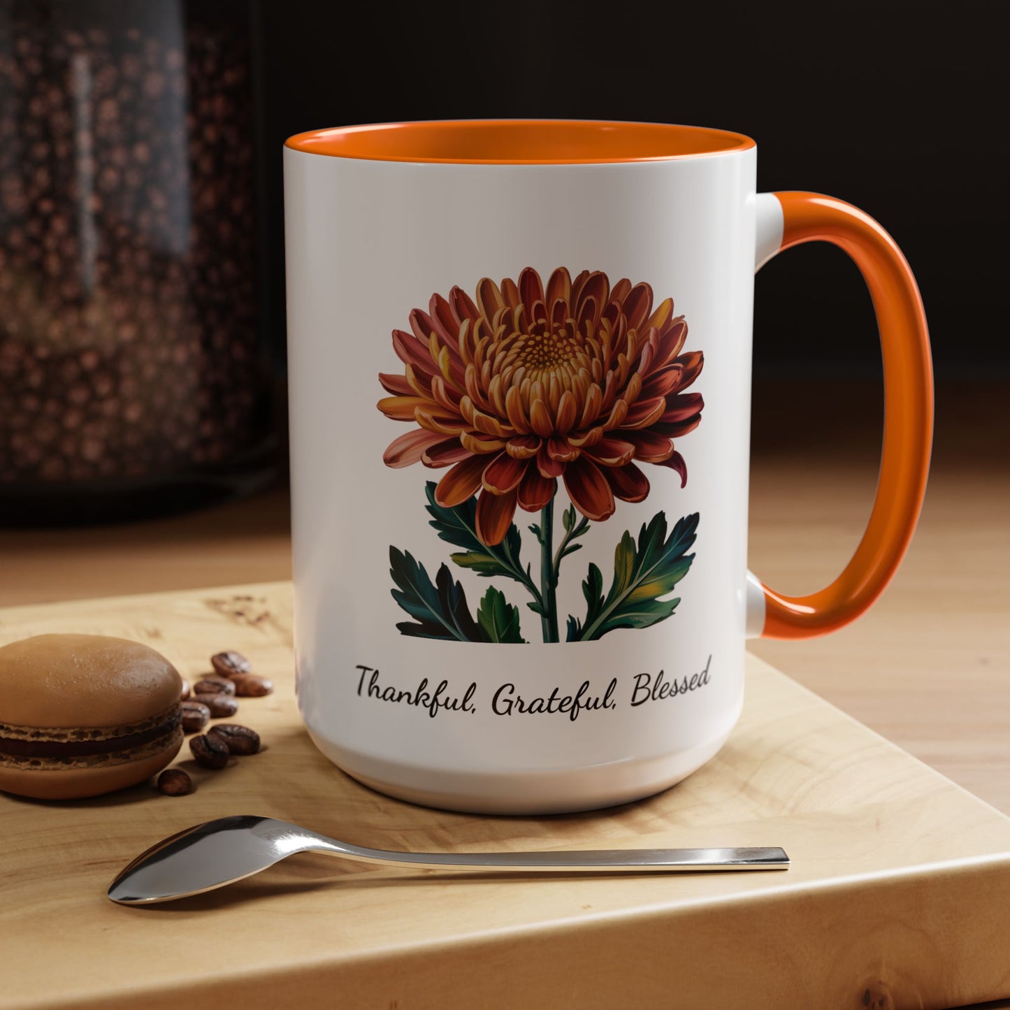 Accented Coffee Mug - Thankful, Grateful, Blessed