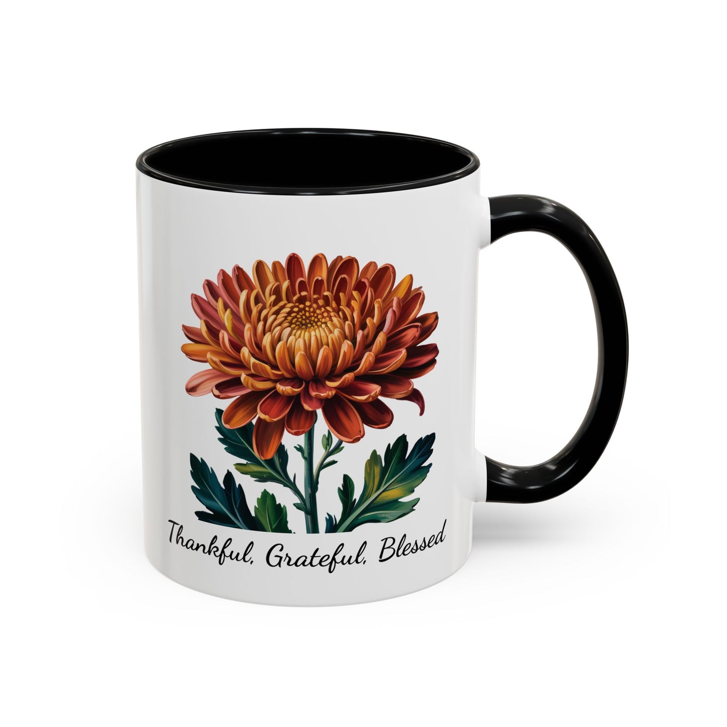 Accented Coffee Mug - Thankful, Grateful, Blessed