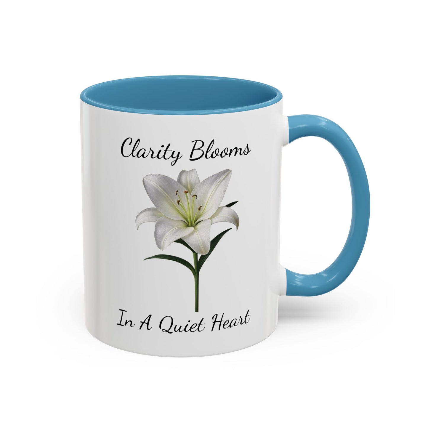 Accented Coffee Mug - Clarity Blooms In A Quiet Heart Lily