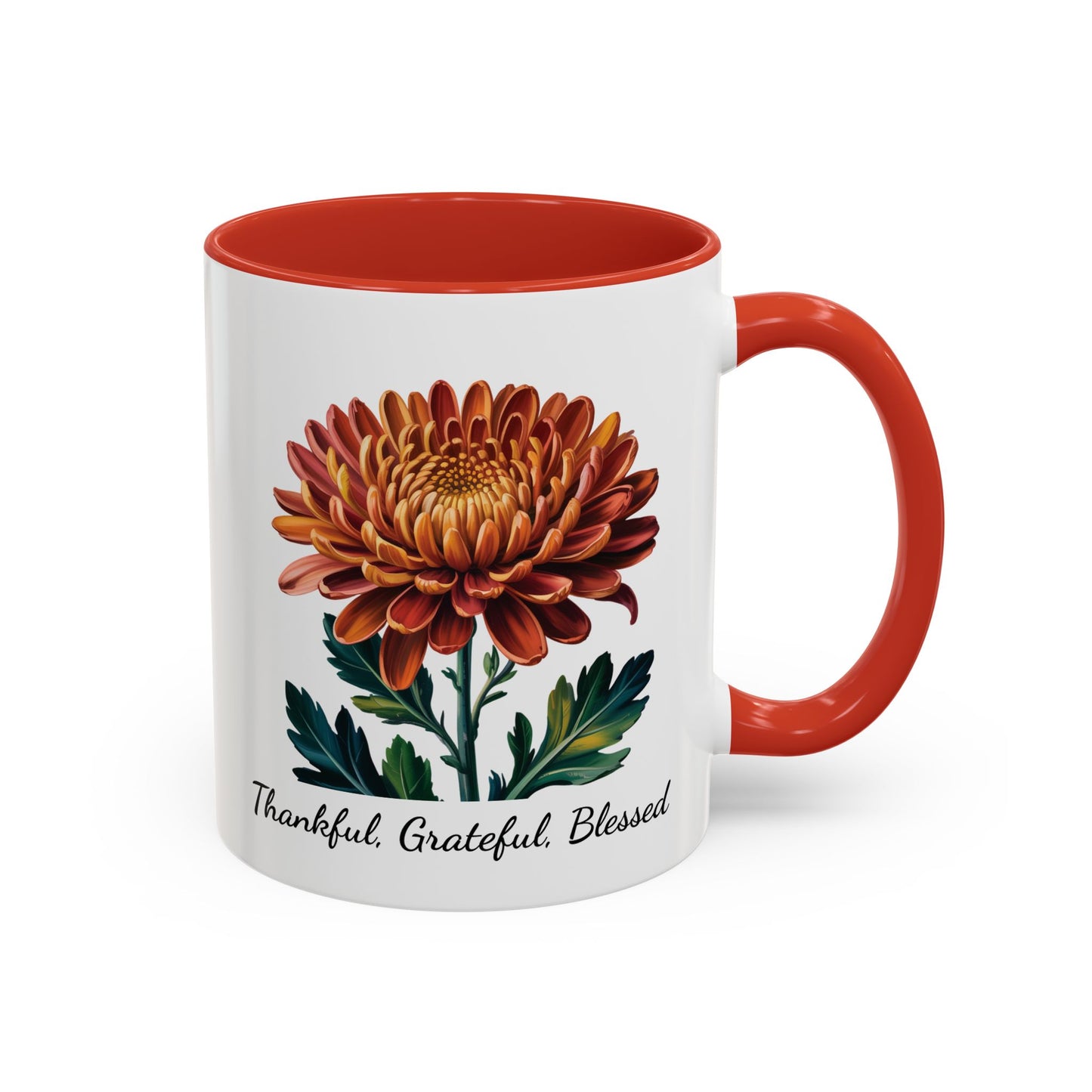 Accented Coffee Mug - Thankful, Grateful, Blessed