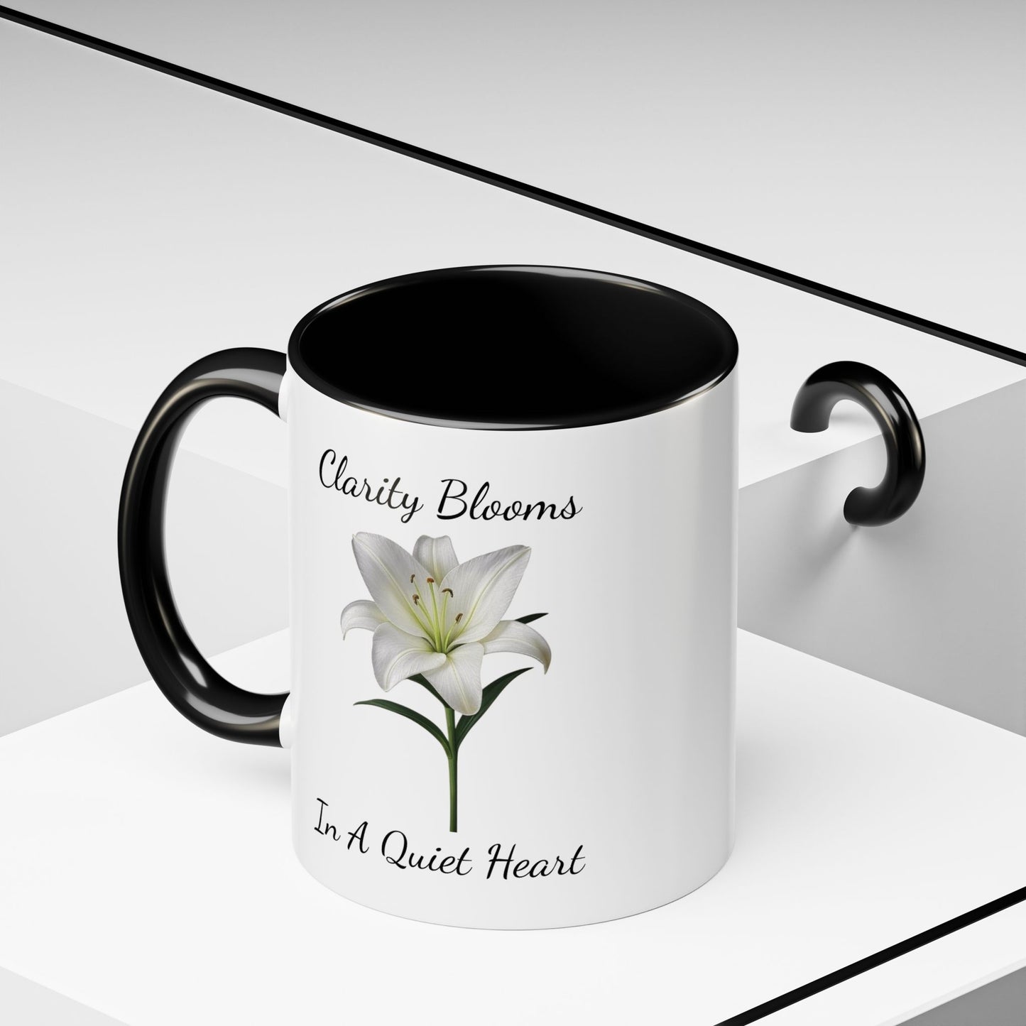 Accented Coffee Mug - Clarity Blooms In A Quiet Heart Lily